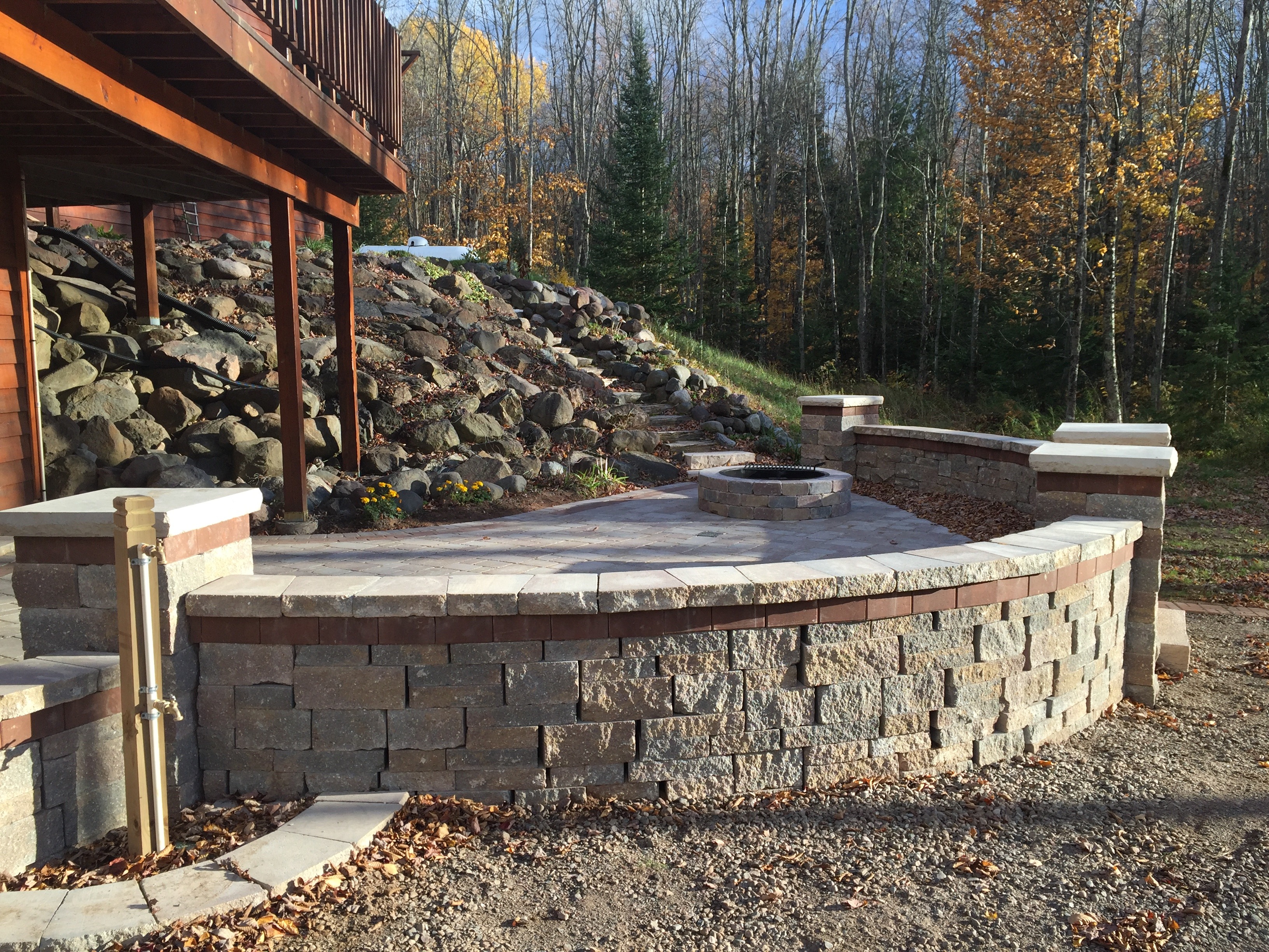 RCP Seat wall pillar kit and grand firepit with grate