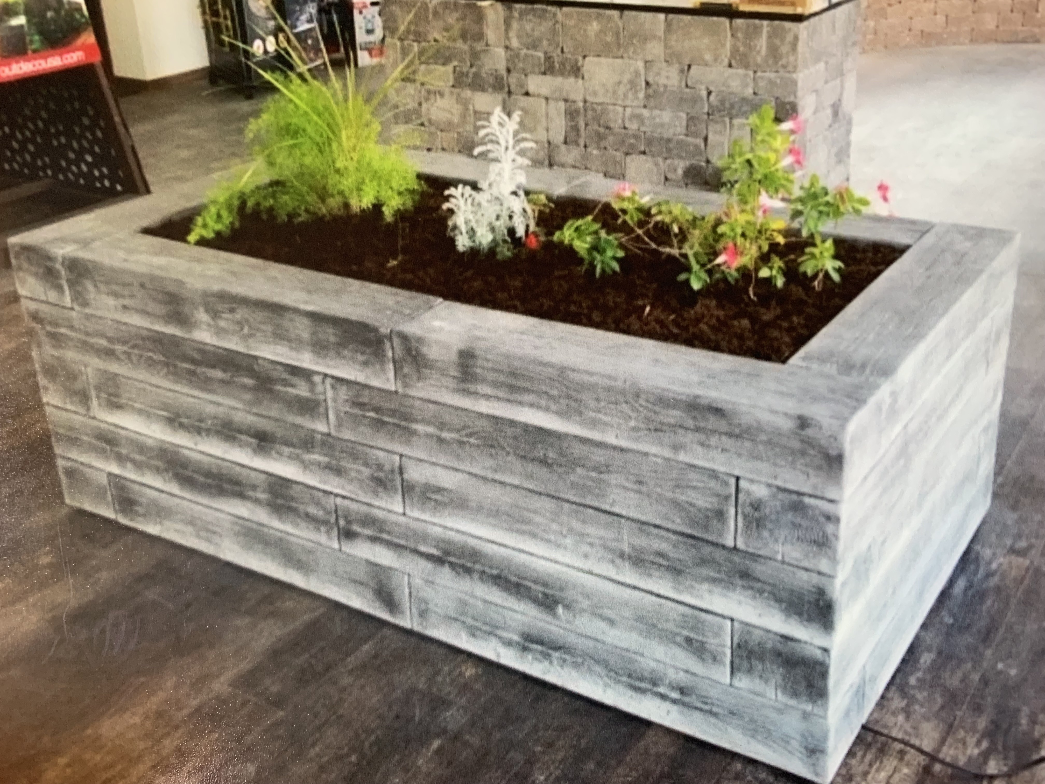 RCP Weathered grey barn plank garden wall