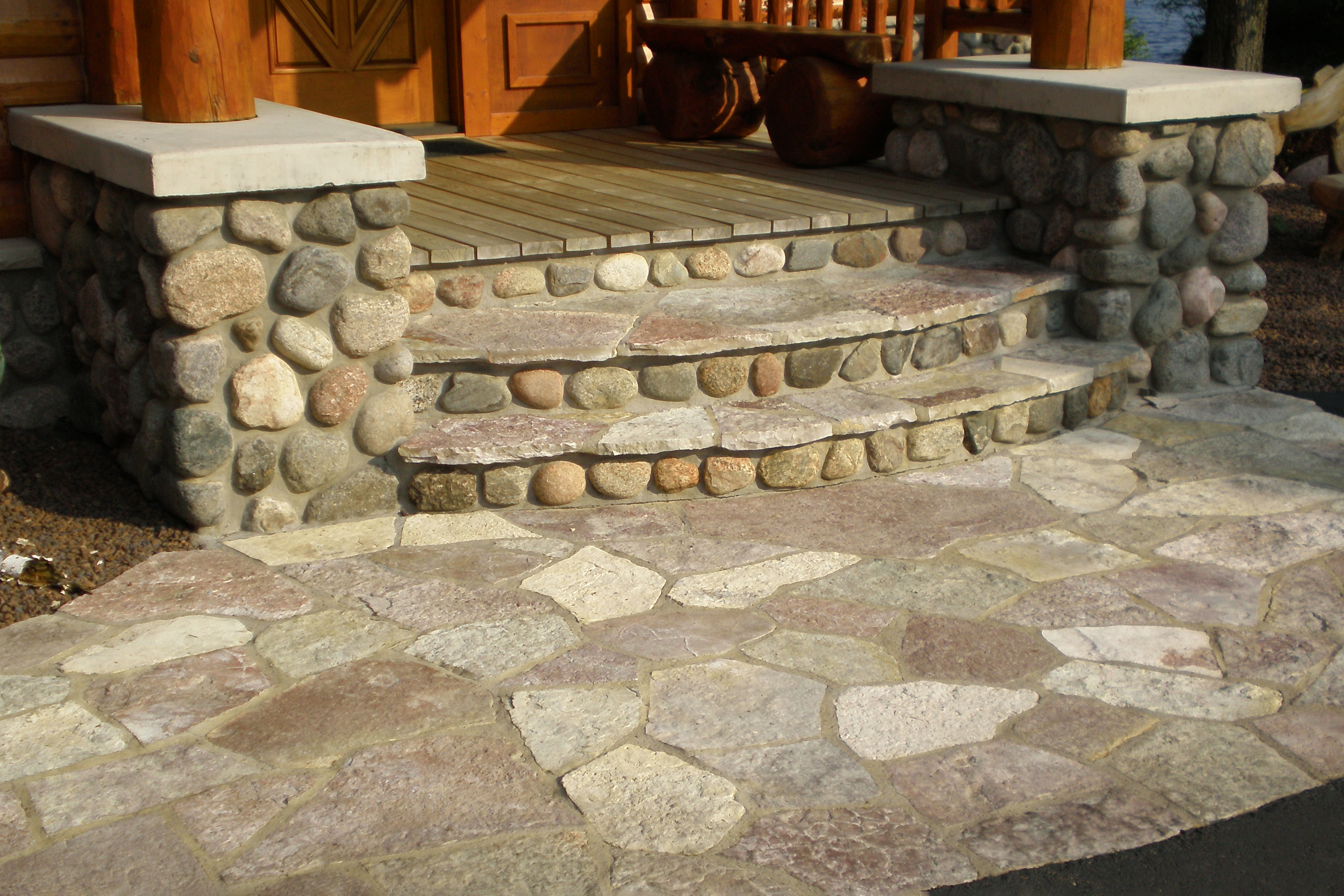 Halquist chilton AC wet set flagstone patio