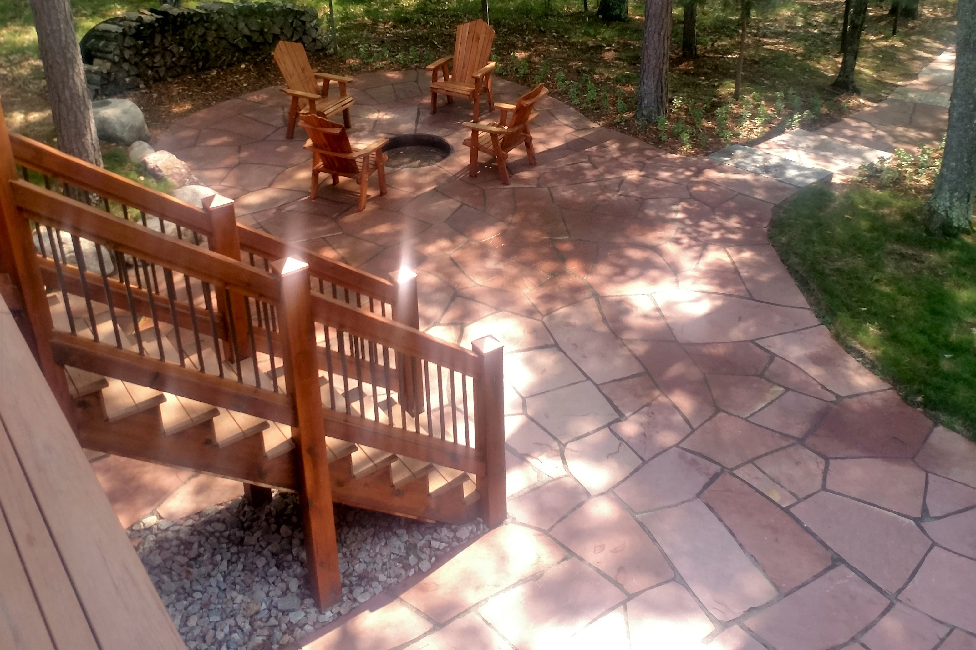telluride colorado red flagstone Patio & firepit